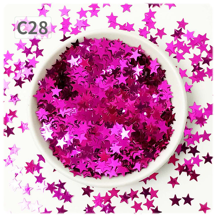 Wholesale DIY oil painting sequins starry sky scattering five-pointed star gold light flat non-porous sheet