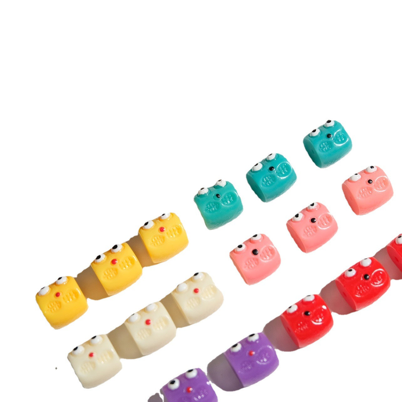 Wholesale 5pcs/pack Color Fun Little Monster Horizontal Hole Barrel Beads