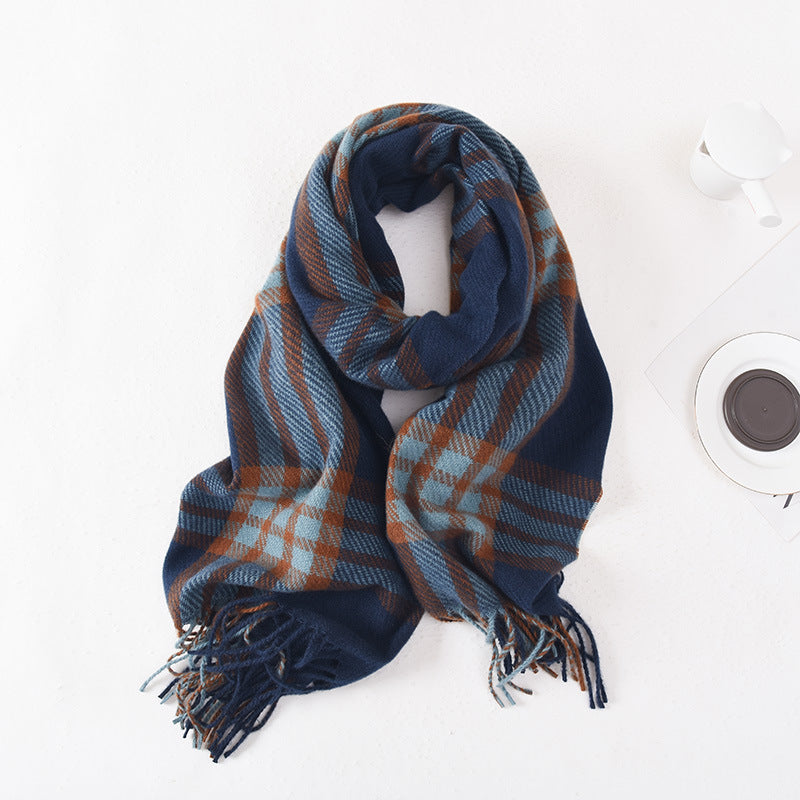 Wholesale Imitation Cashmere Fringed Plaid Scarves