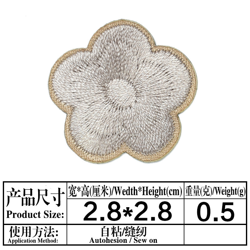 Wholesale Chic Embroidered Plum Blossom Patches Self Adhesive Flower Decorative Accents For Phone Cases Bags ets And Towels