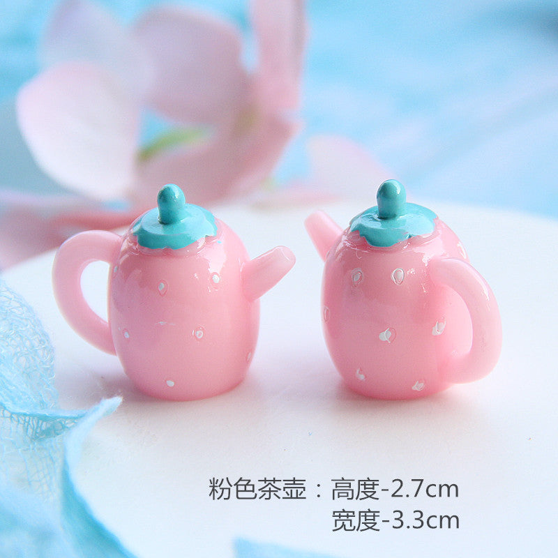 Wholesale Resin Food Play Mini Tea Set Plate Knife and Fork Doll Accessories