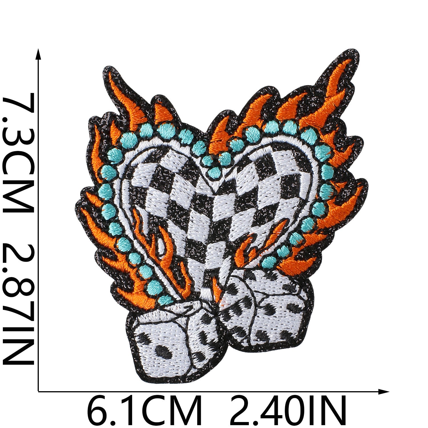 Wholesale Glitter Embroidered Fabric Patch Vintage American Retro Billiards Poker Cowboy Bow Flower Design For Clothing DIY Gift