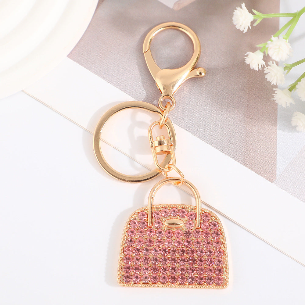 Wholesale Creative handbag cartoon inlaid with rhinestones Metal Keychain