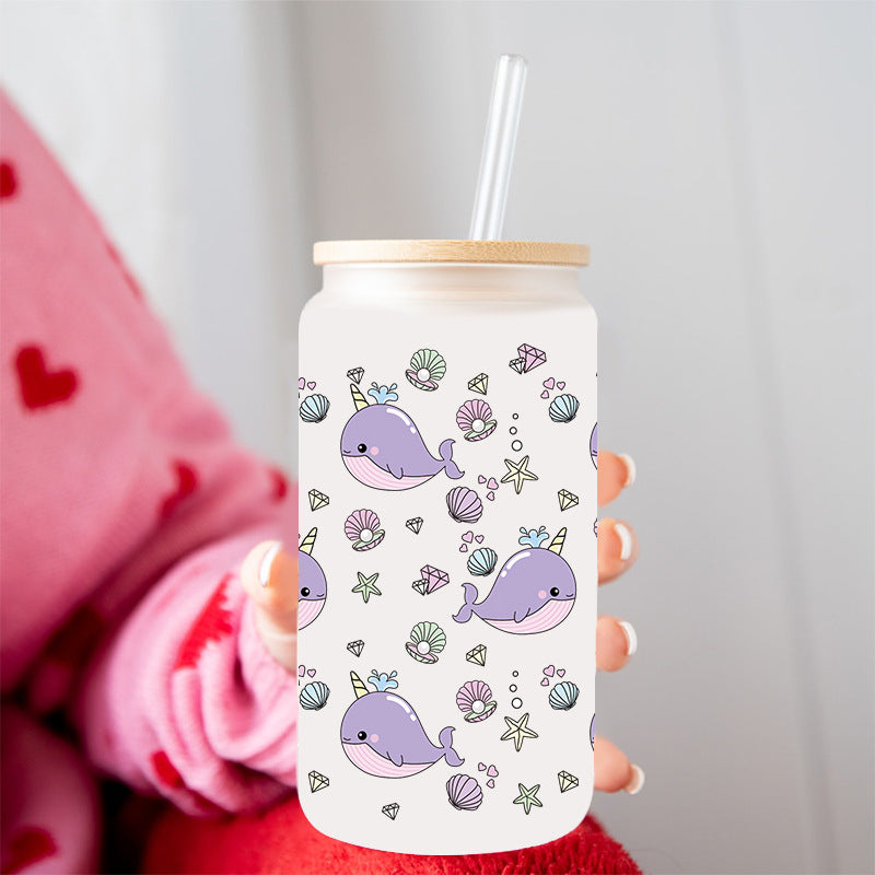 Wholesale Blue Ocean Series  16oz Cup UV DTF Wraps