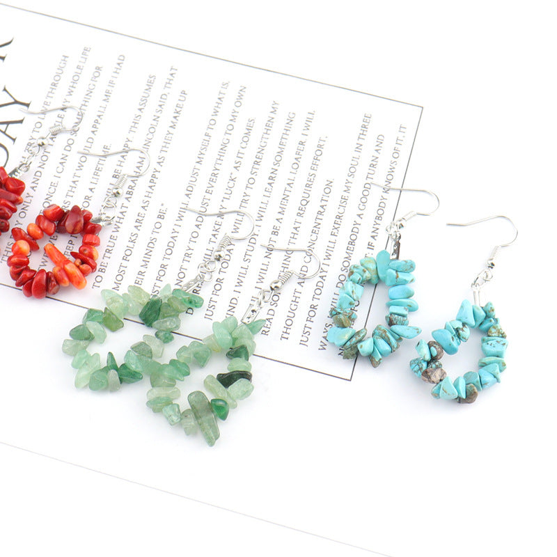 Wholesale TikTokLive Amethyst Simple Multicolor Natural Gravel Beaded Earrings