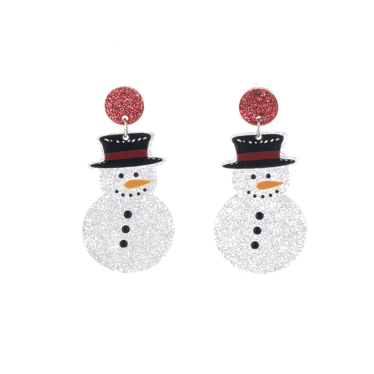 Wholesale Fine Flash Cartoon Cute Christmas Snowman Acrylic Earrings Fun Creative