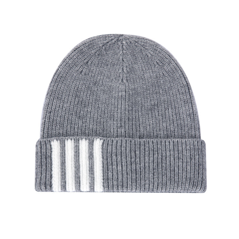 Wholesale Knitted Hat Simple Striped Woolen Hat