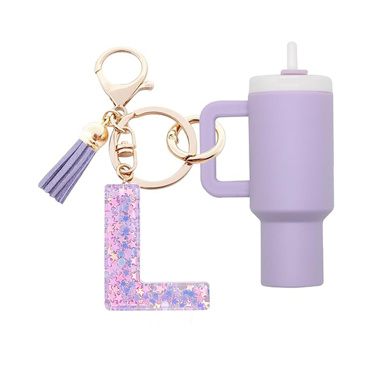 Wholesale Cute New Mini  26 Initials Ice Cup Tumbler Cup Keychain Can Wrap Women Backpack Pendant