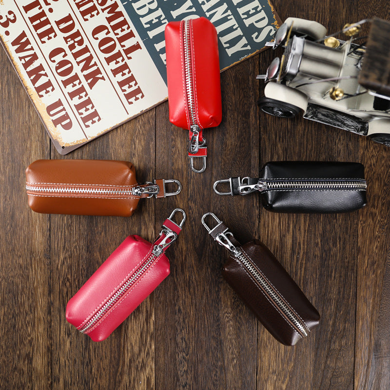 Wholesale 3pcs Cowhide key storage bag coin purse home car key bag