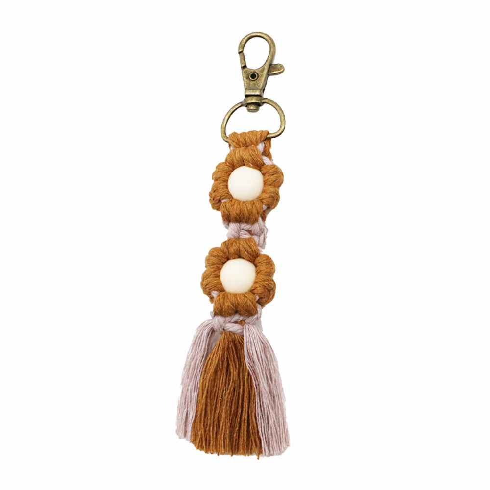 Wholesale Creative Flower Cotton Rope Hand Woven Keychains