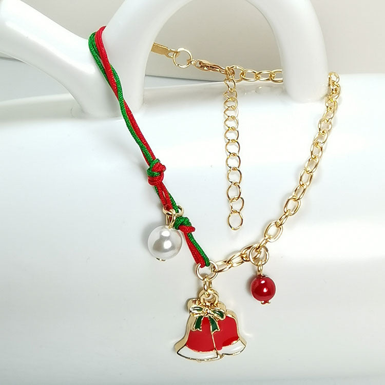 Wholesale 2PCS Christmas Elk Snowman Alloy Bracelet