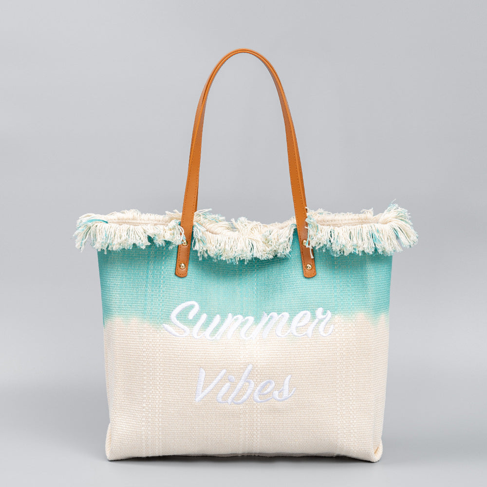 Wholesale Embroidered Tote Bag Tassel Canvas Bag