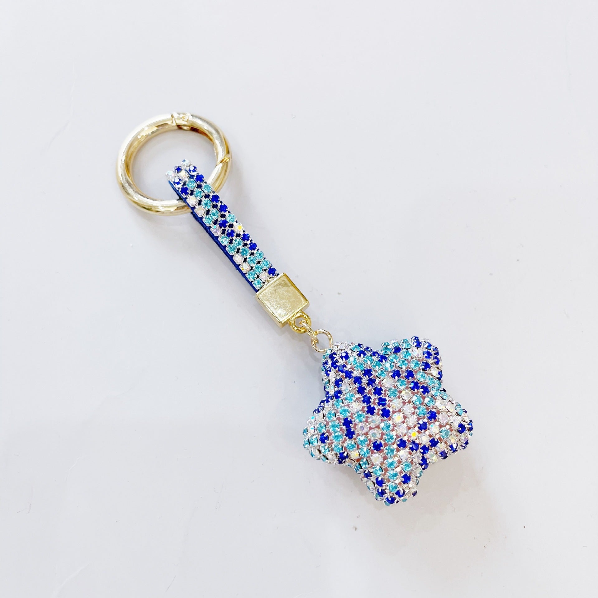 Wholesale Five Pointed Star Full Diamond Claw Chain Keychains