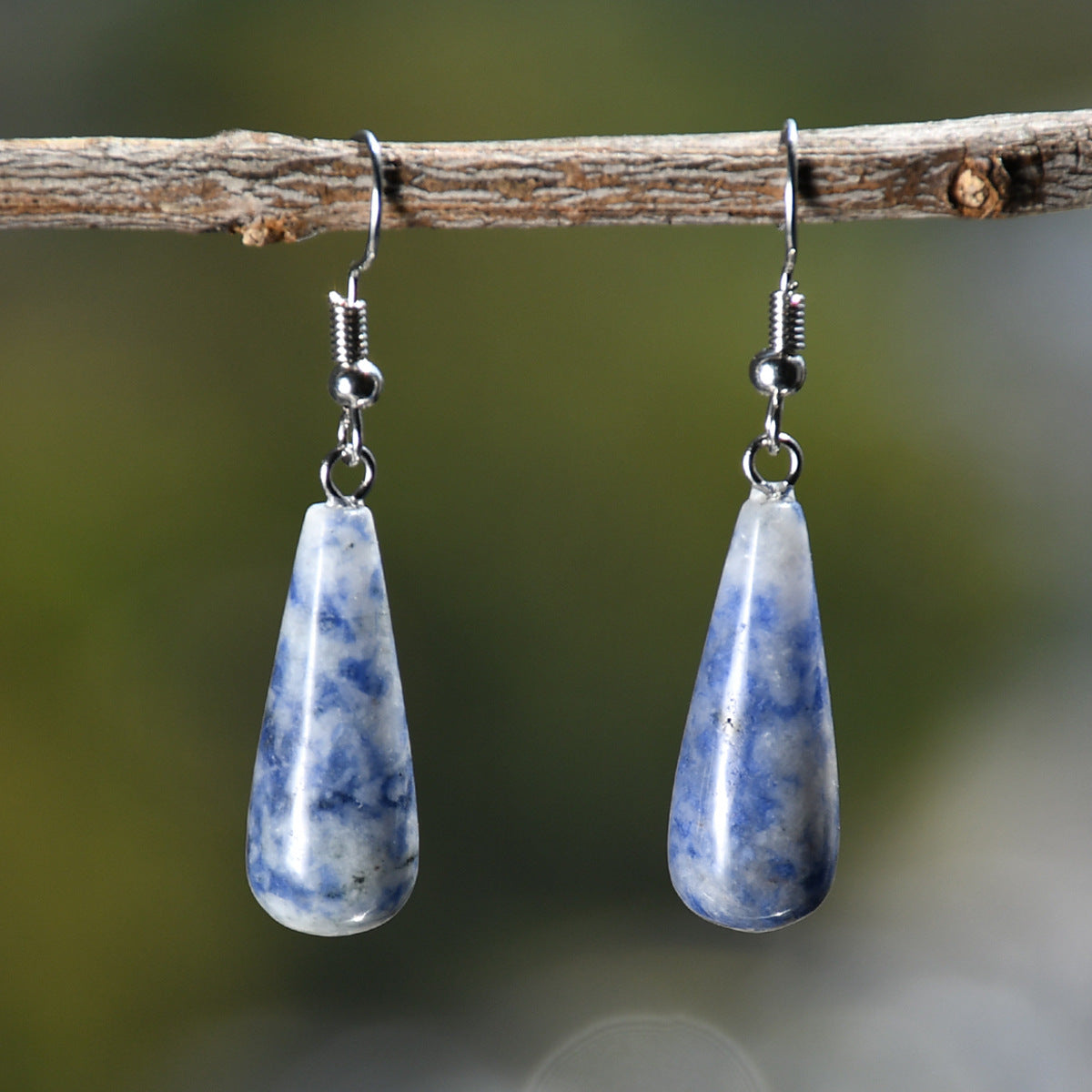 Wholesale  Water Drops Natural Stone Pendant Earrings
