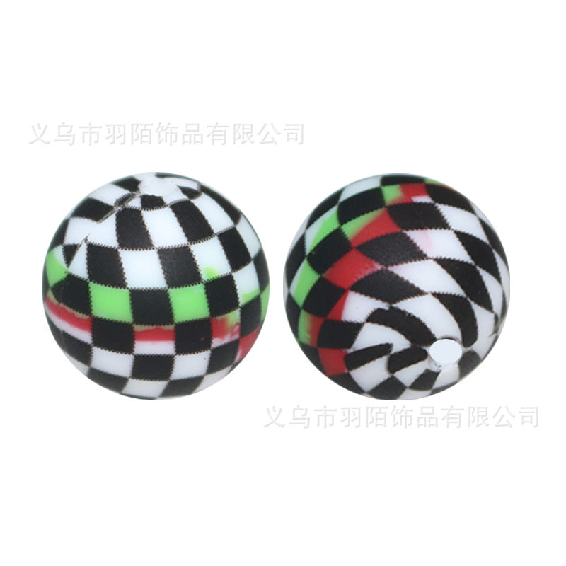 Wholesale 50pcs Silicone Grid Water Transfer Printing Beads