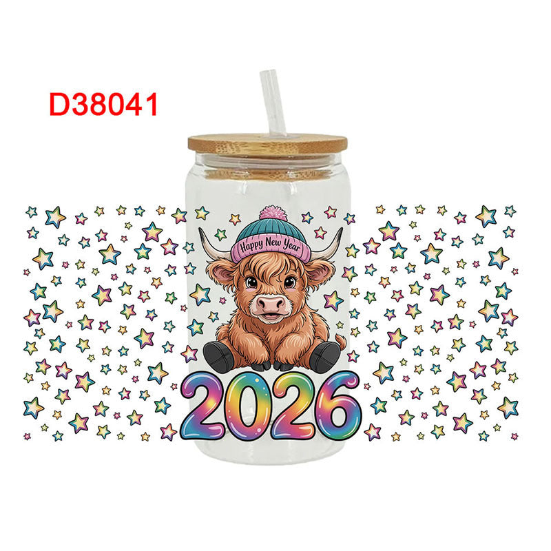 Wholesale UV transfer sticker for glass cups sticker 16OZ UV DTF WRAPS