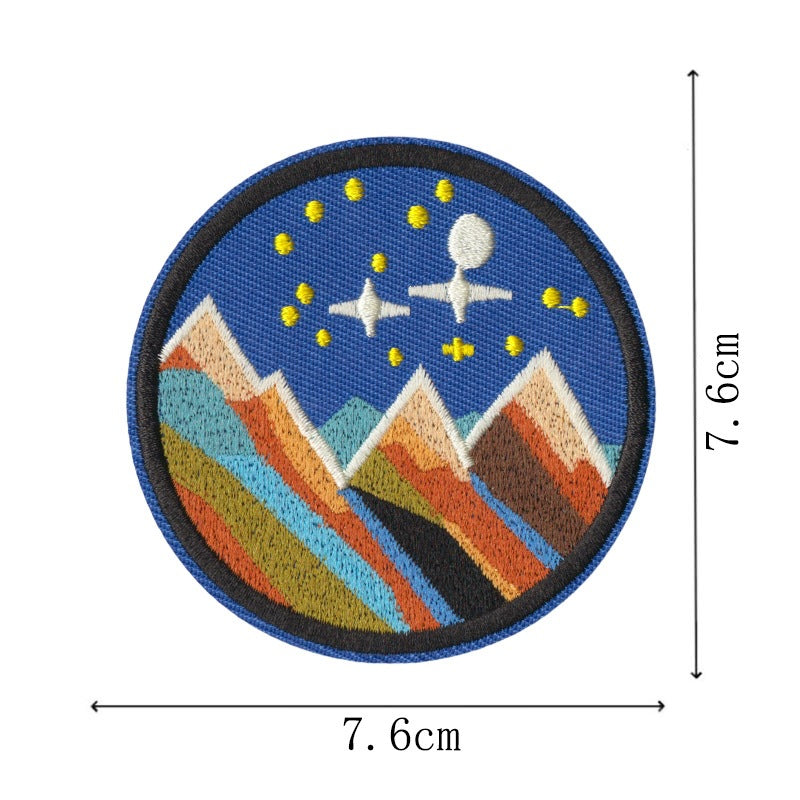 Wholesale Embroidered Patches Set Of 8 Snow Mountain Flower Design DIY Iron On For Backpack Towel Decorative Gift