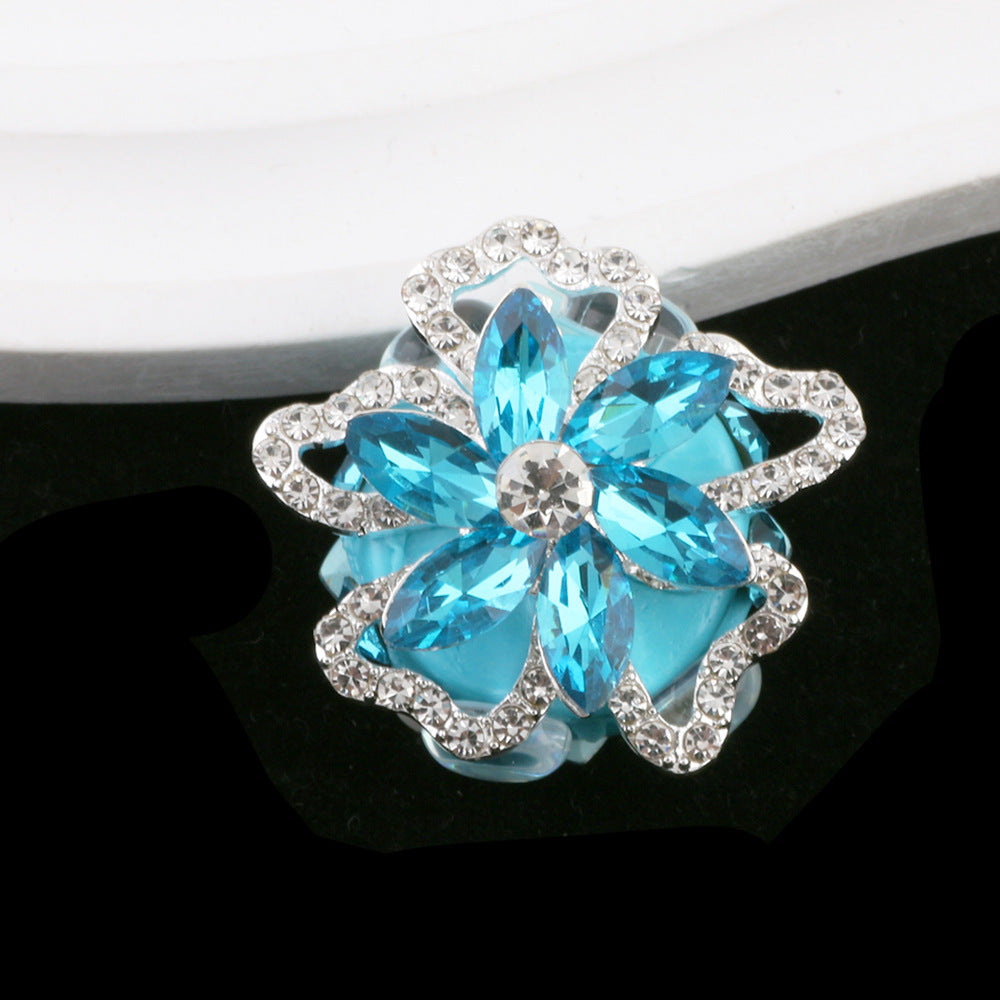 Wholesale 2pcs/pack New DIY Diamond Rotating Snow  Alloy Clay Straight Hole Beads Accessories