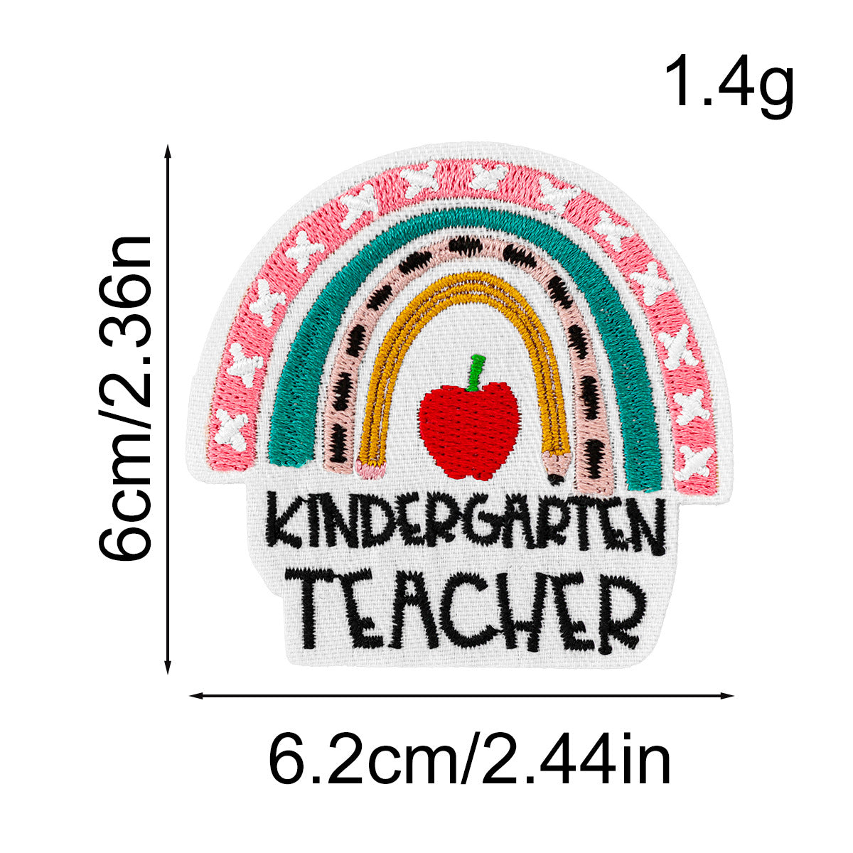 Wholesale Teacher' s Day Rainbow Pencil Cloth Patch