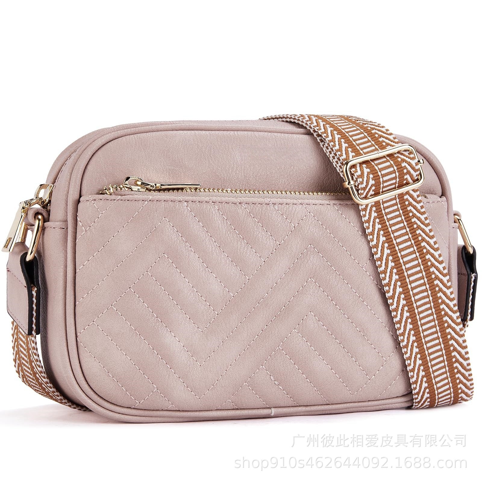 Wholesale Checkered Checkered Colorblock Zipper Shoulder Bags