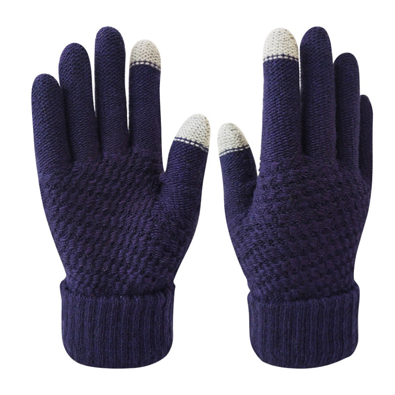 Wholesale Winter Creative Warm Finger Jacquard Touch Screen Glove