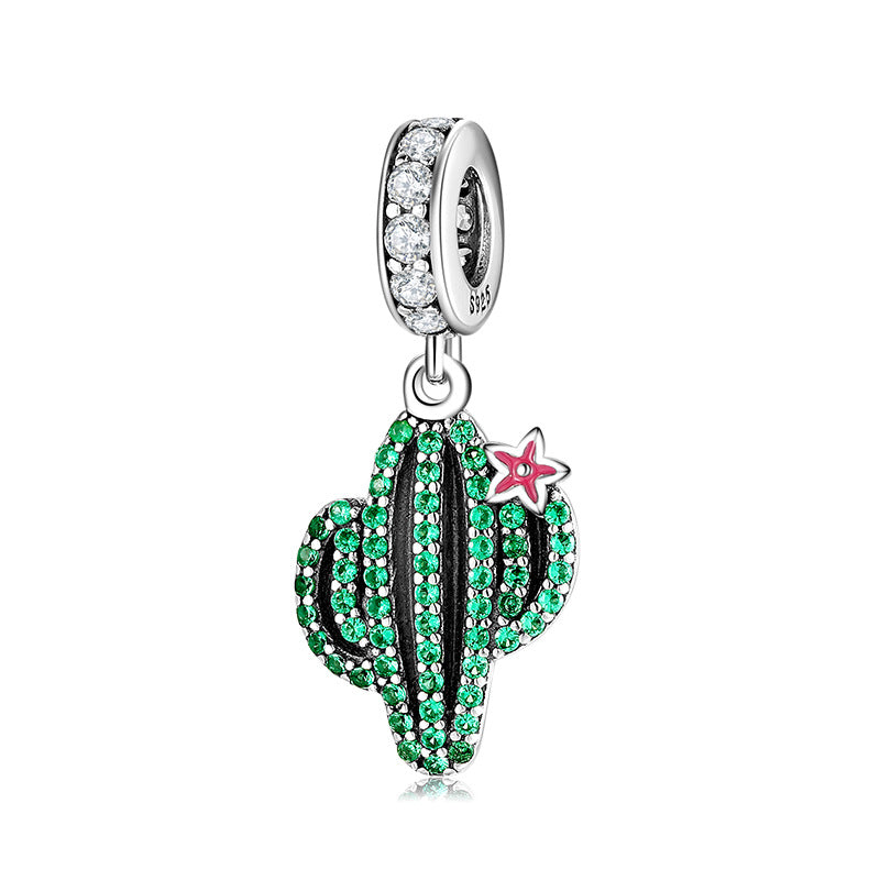 Pulsera de cactus de árbol de suerte al por mayor Accesorios de bricolaje S925 Beads de plata esterlina