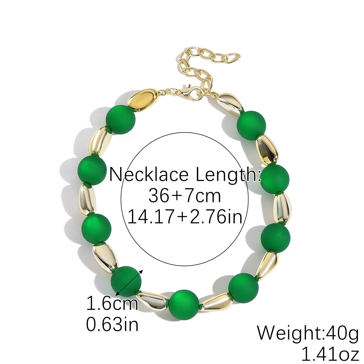 Wholesale Elliptical beaded geometric acrylic necklace