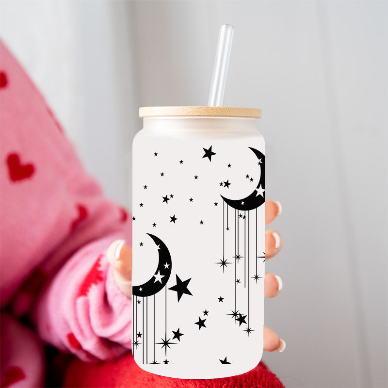 Wholesale Sun Moon Star Rainbow 16oz Cup UV DTF Wraps