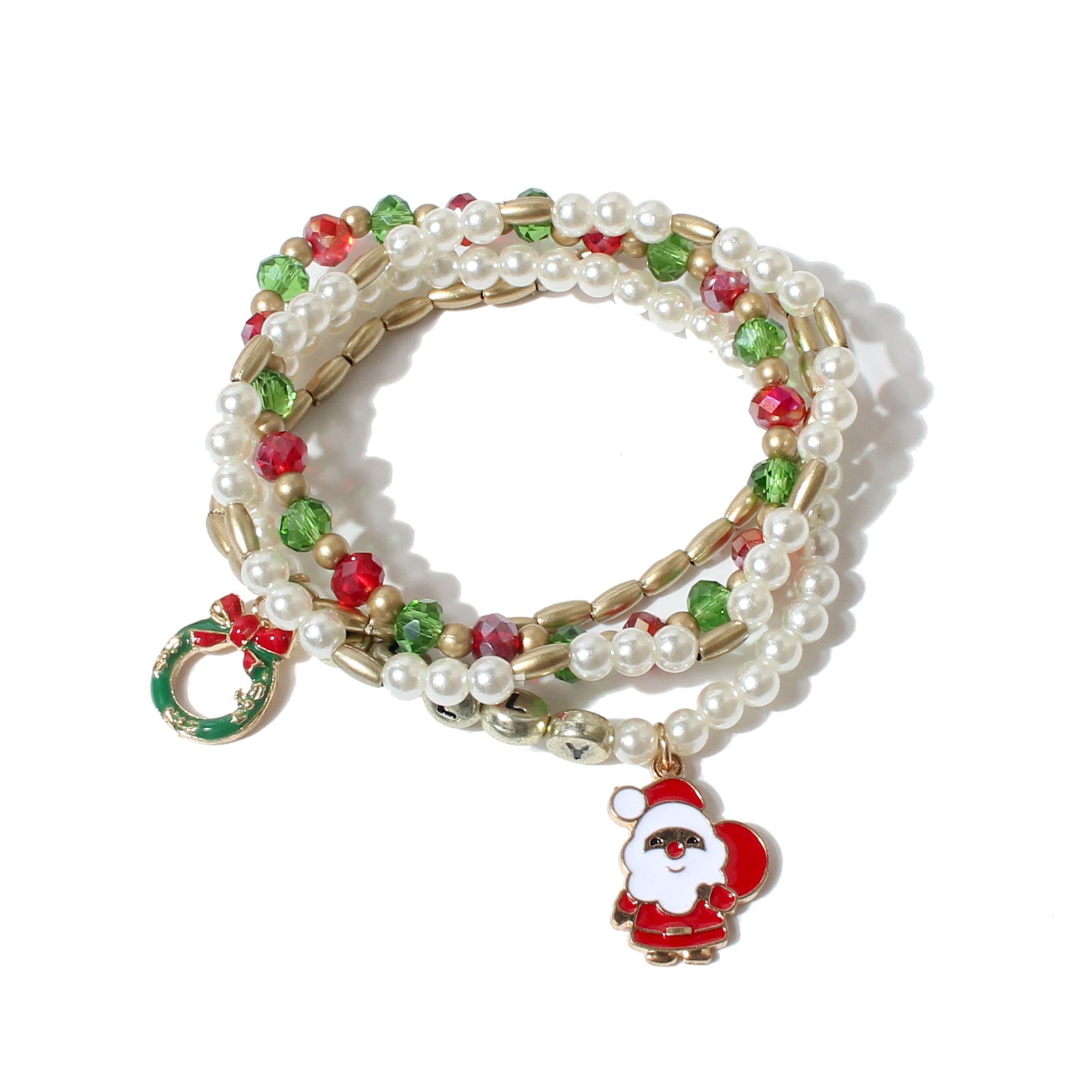 Wholesale Christmas Rice Beads Beaded Ornament Bracelet