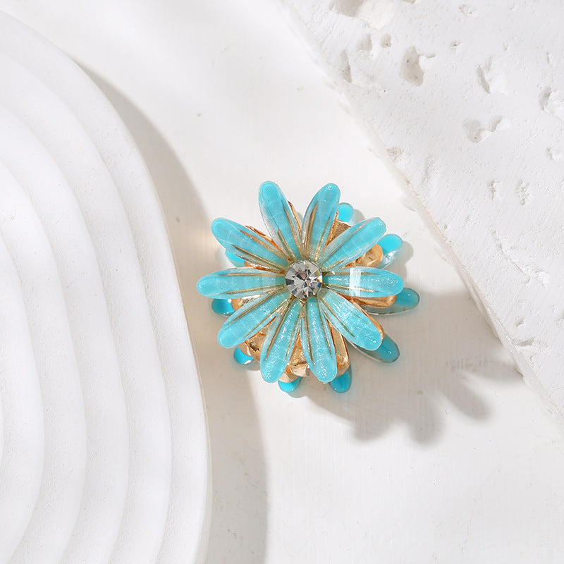 Wholesale crystal alloy flower hair clip