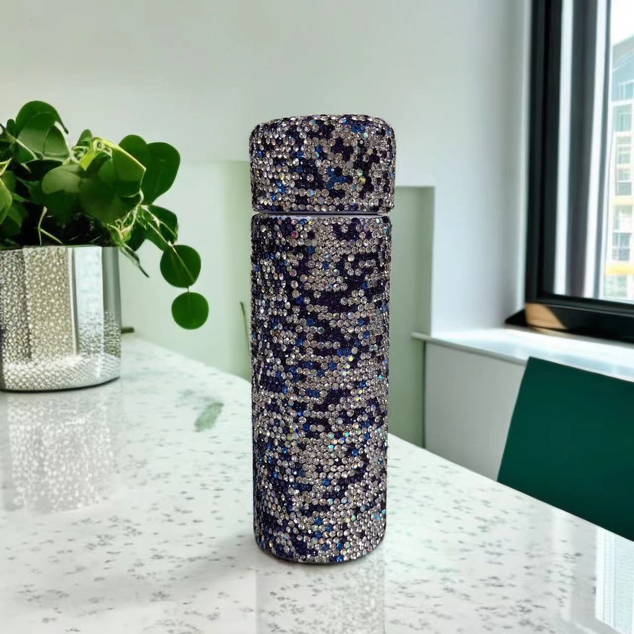 Wholesale 304 stainless steel mini diamond straight cup pocket thermos cup portable and compact