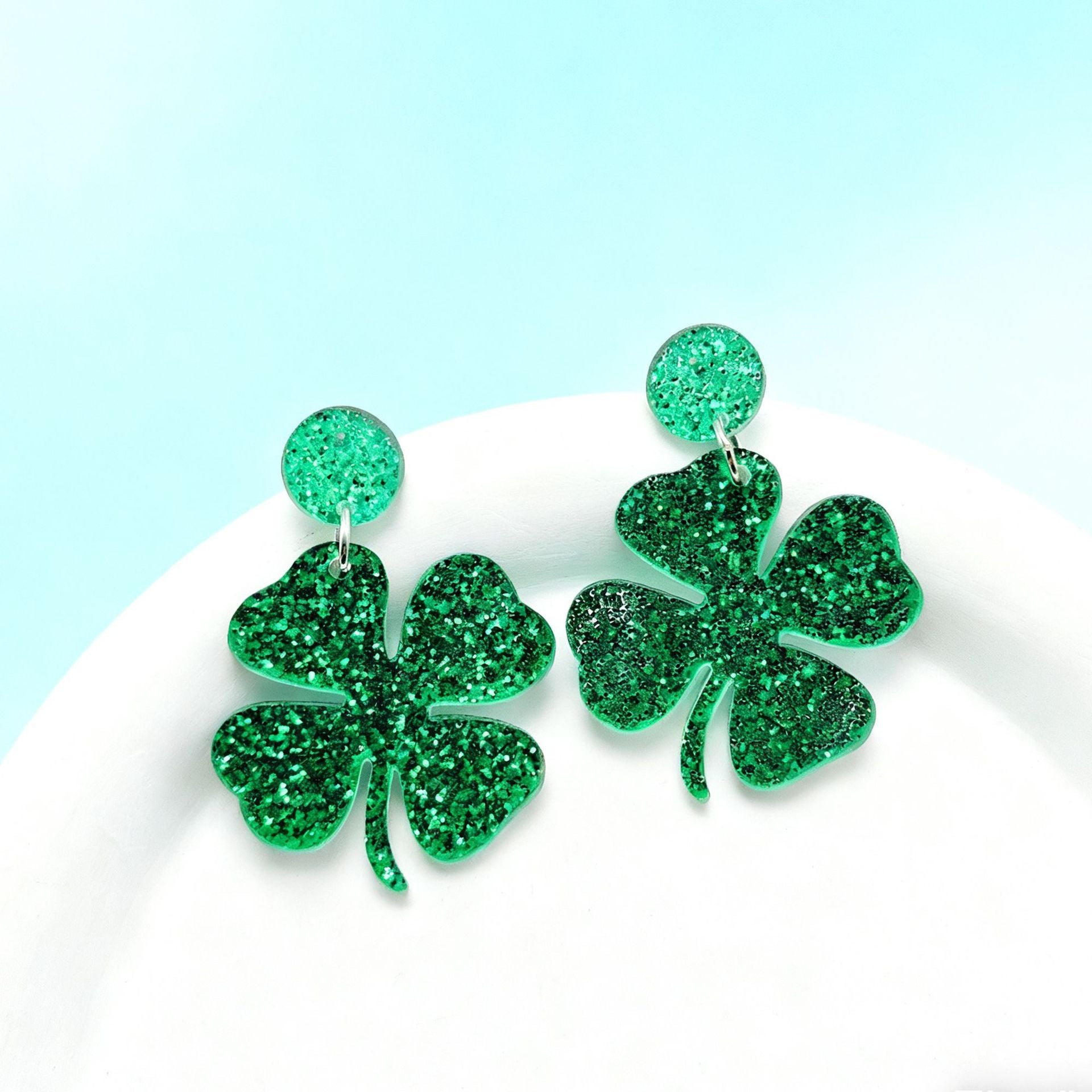 Wholesale  St. Patrick's Day  Lucky Grass Green Earrings