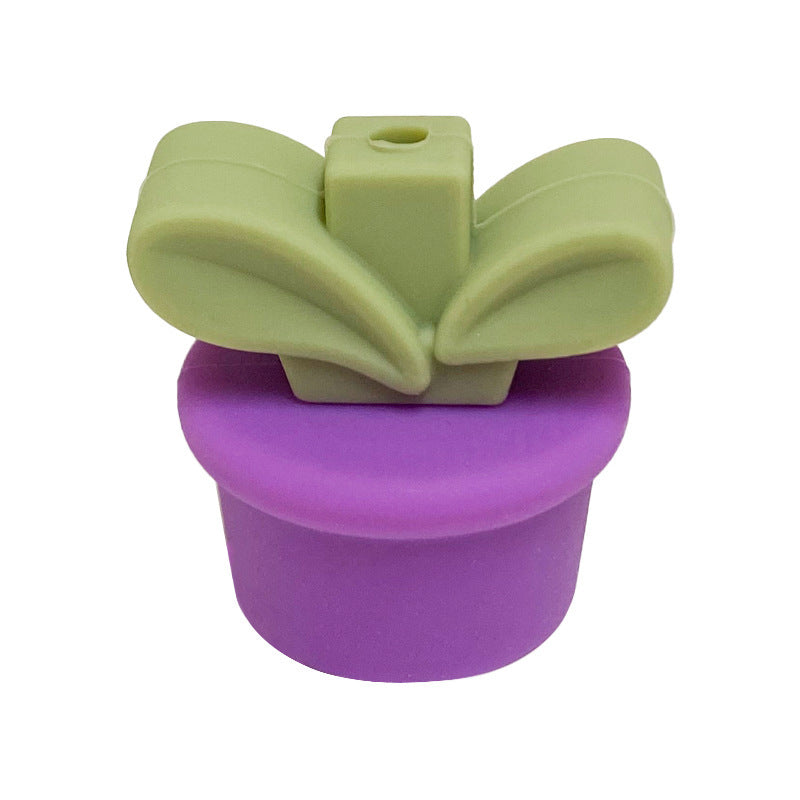 Wholesale 10pcs Flower Pot Grass Focal Beads