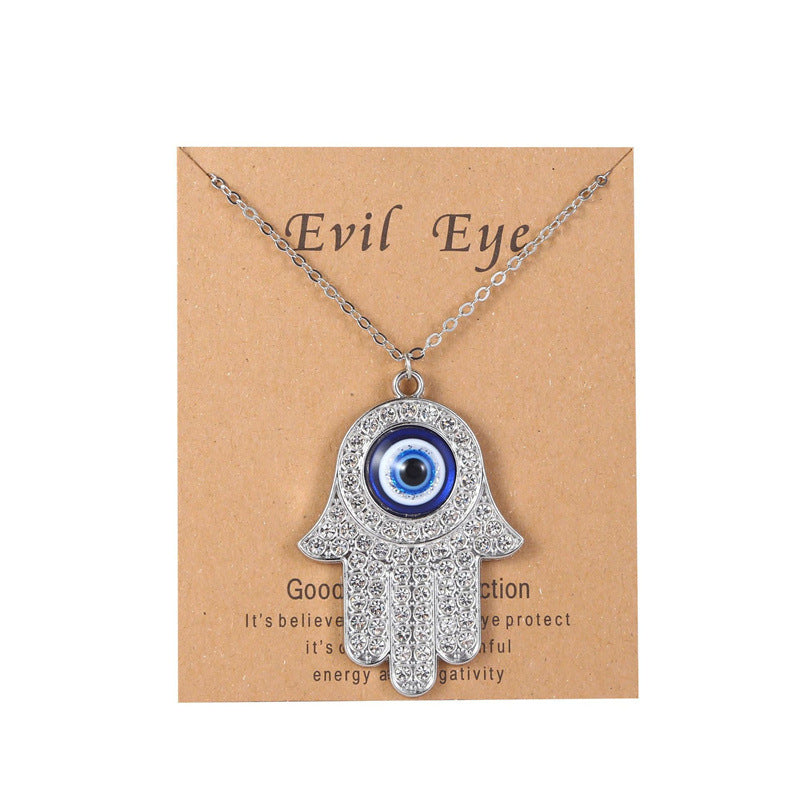Wholesale Devil Eye Dima Hand Alloy Necklace