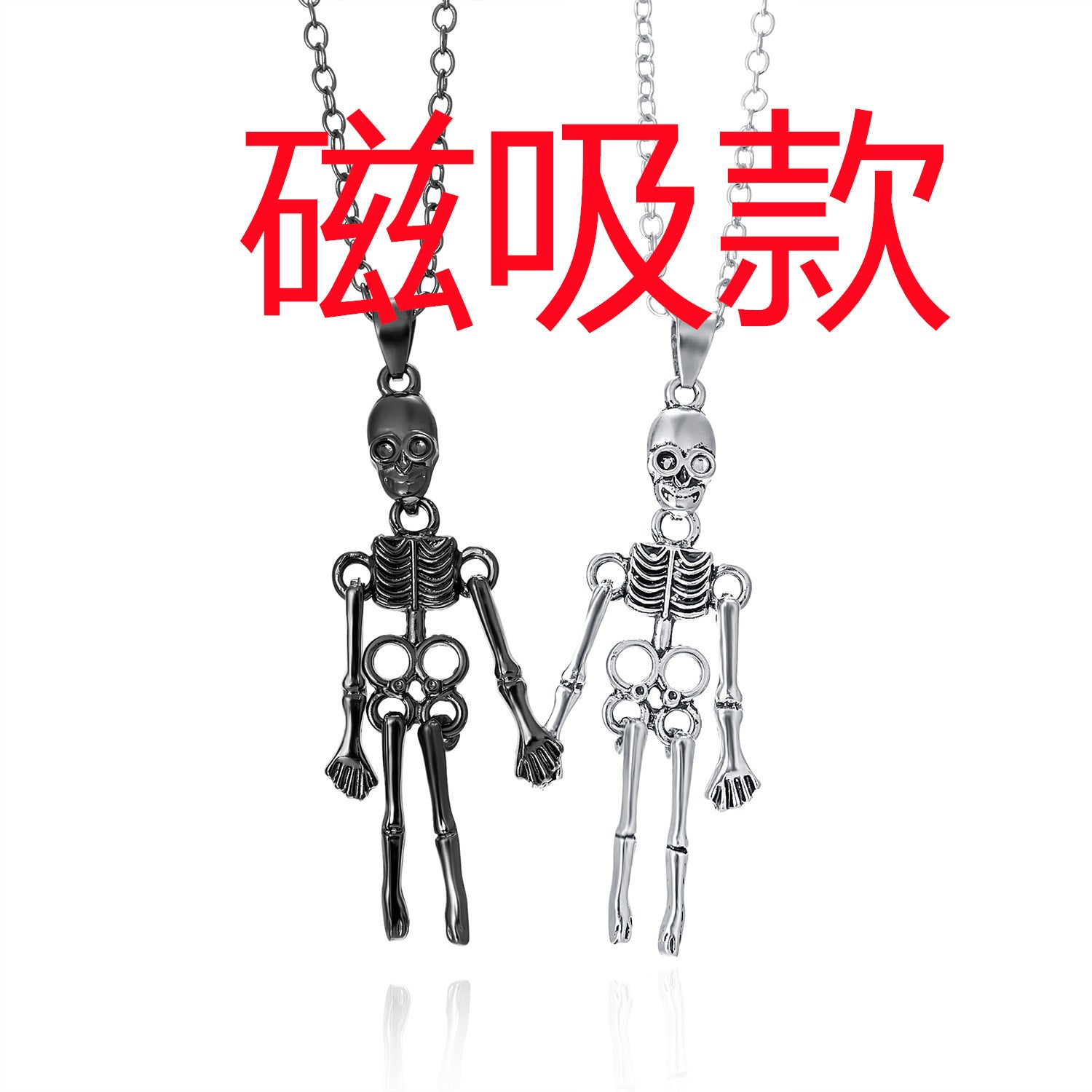 Wholesale Retro Skull Ghost Necklace Hand Skull Pendant Couple Necklace Jewelry