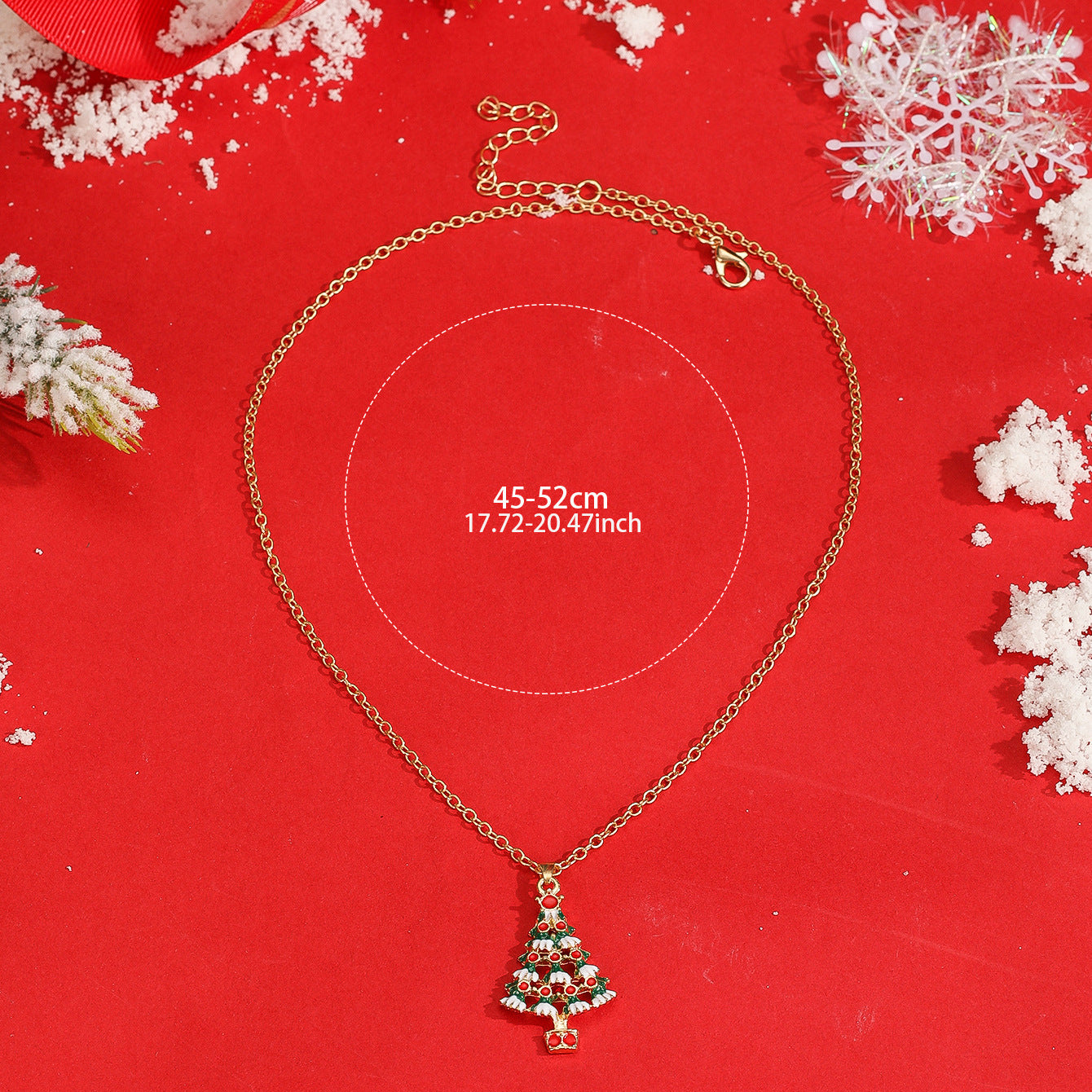 Wholesale Christmas colorful cartoon temperament Christmas tree necklace