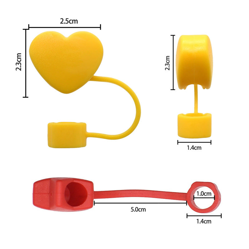 Wholesale Random 100pcs 3D color love 10MM dust plug straw accessories