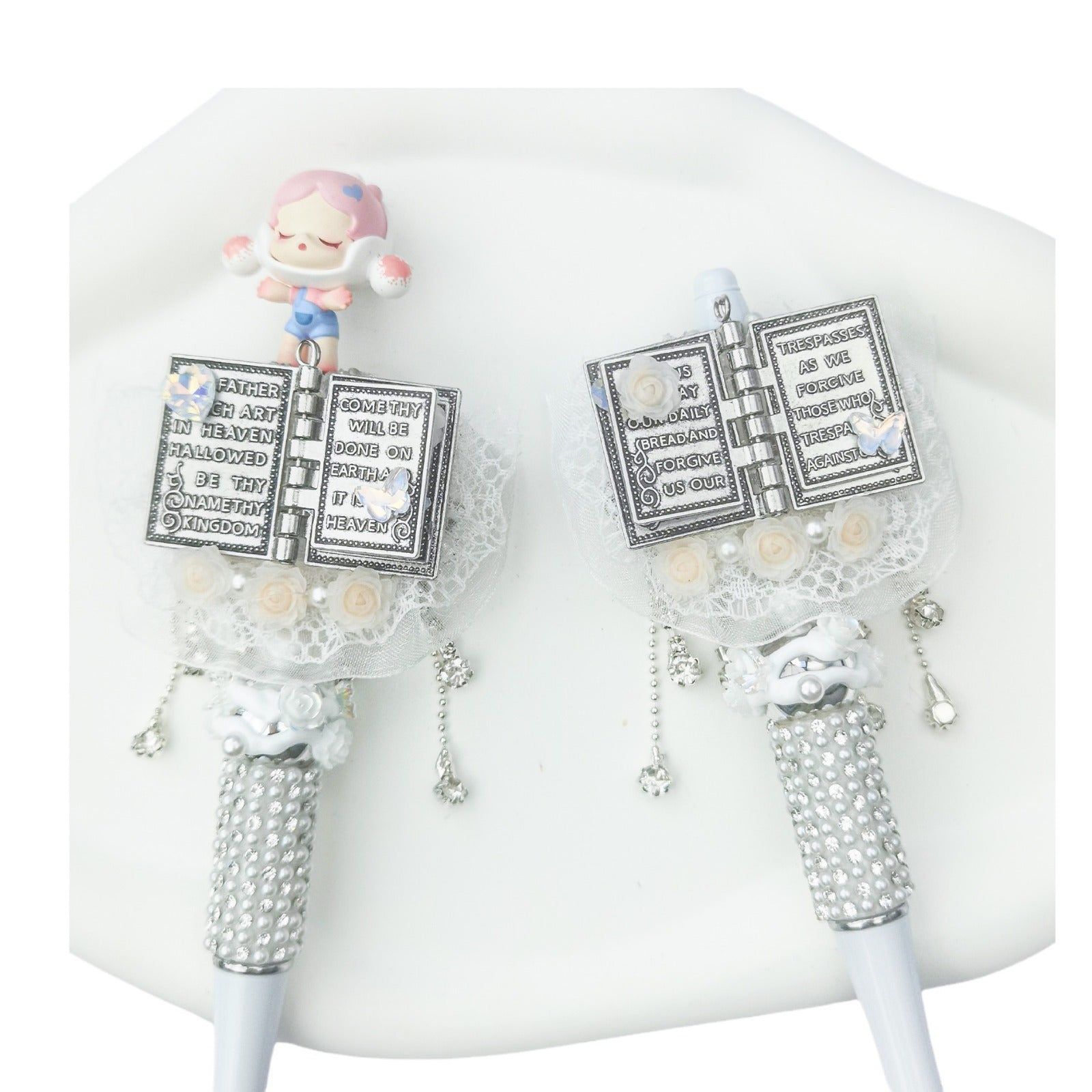 Wholesale 5pcs Beaded Pens Heavy Work Finished Products String  Acrylic DIY Beadable