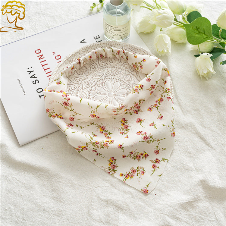 Wholesale New Floral Pastoral Wind Scarf Women's Elastic Headband