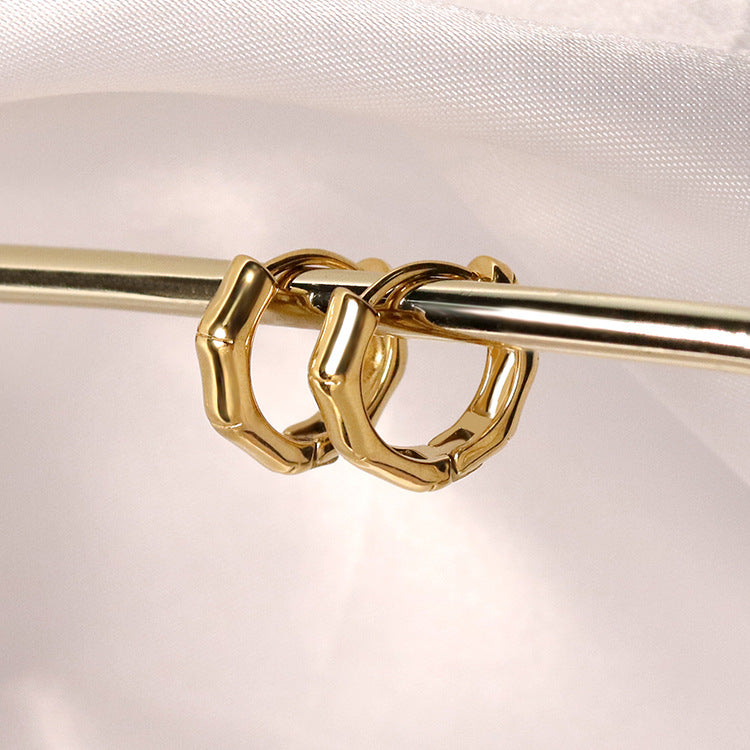 Wholesale Stainless Steel Simple Irregular Wave Pattern Earrings