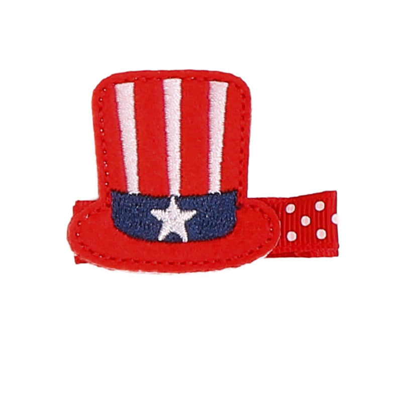 Wholesale American Independence Day Fabric Hair Clips