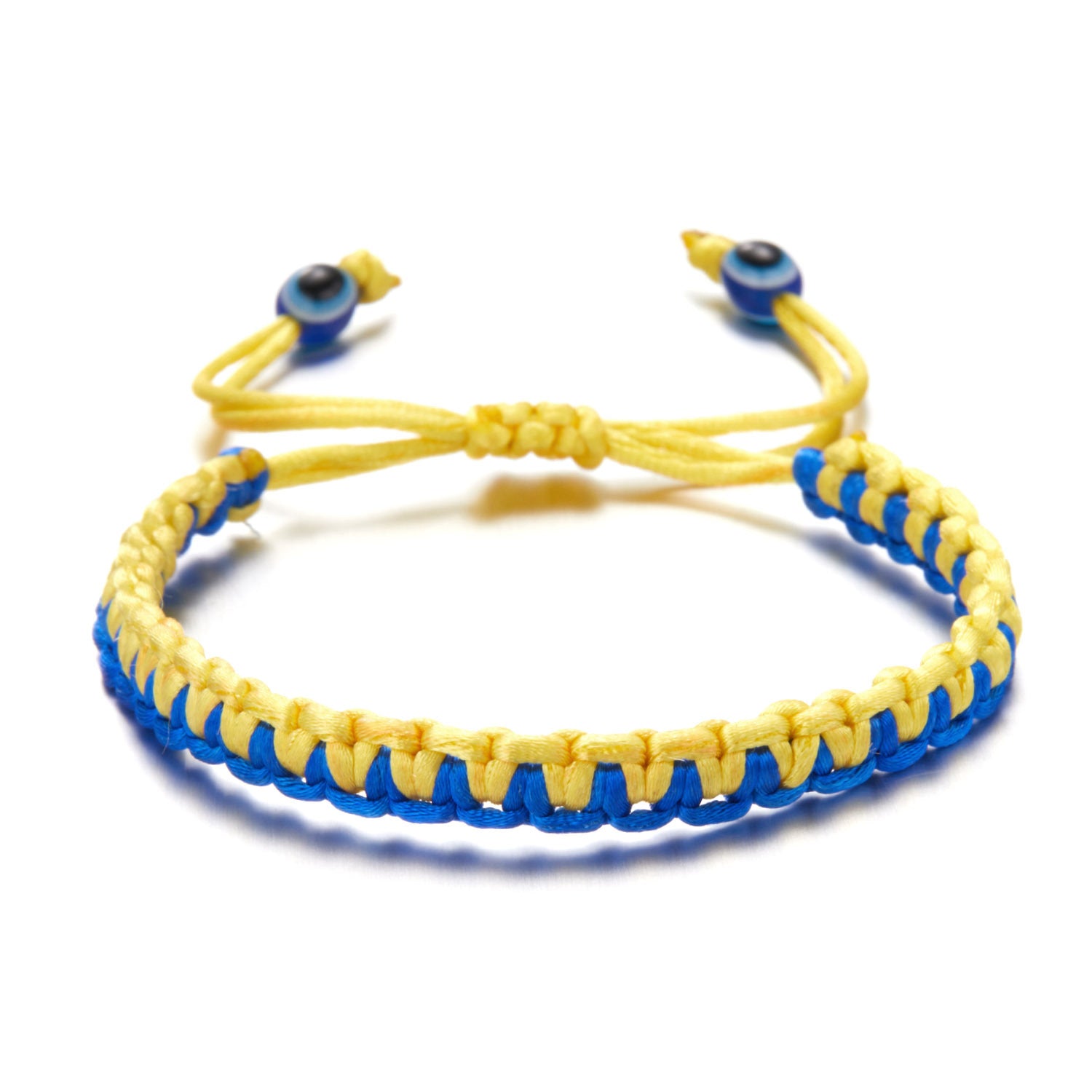 Wholesale Creative Color Matching Yellow and Blue Handwoven Adjustable Bracelet