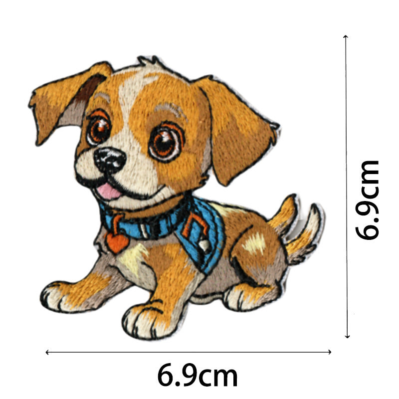 Wholesale Cartoon Puppy Embroidered Patches Set Of 9 Cute Applique Badges For Coats Fashion Accessory Gift