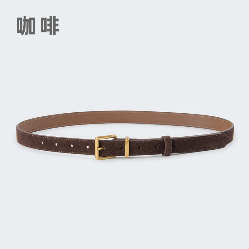Wholesale Suede leather women' s retro cowhide belt