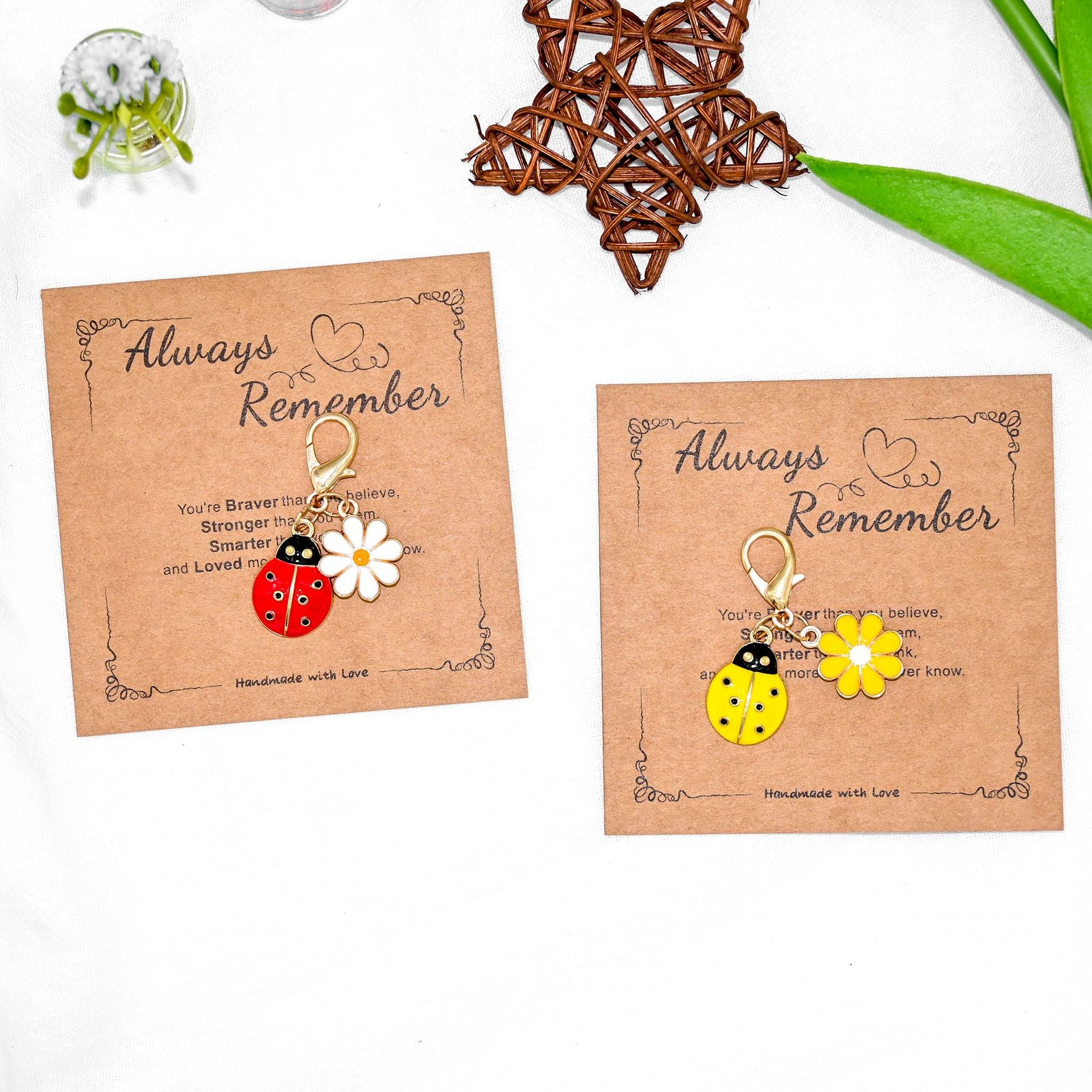 Wholesale Blessing Card Ladybug  Keychain Pendant