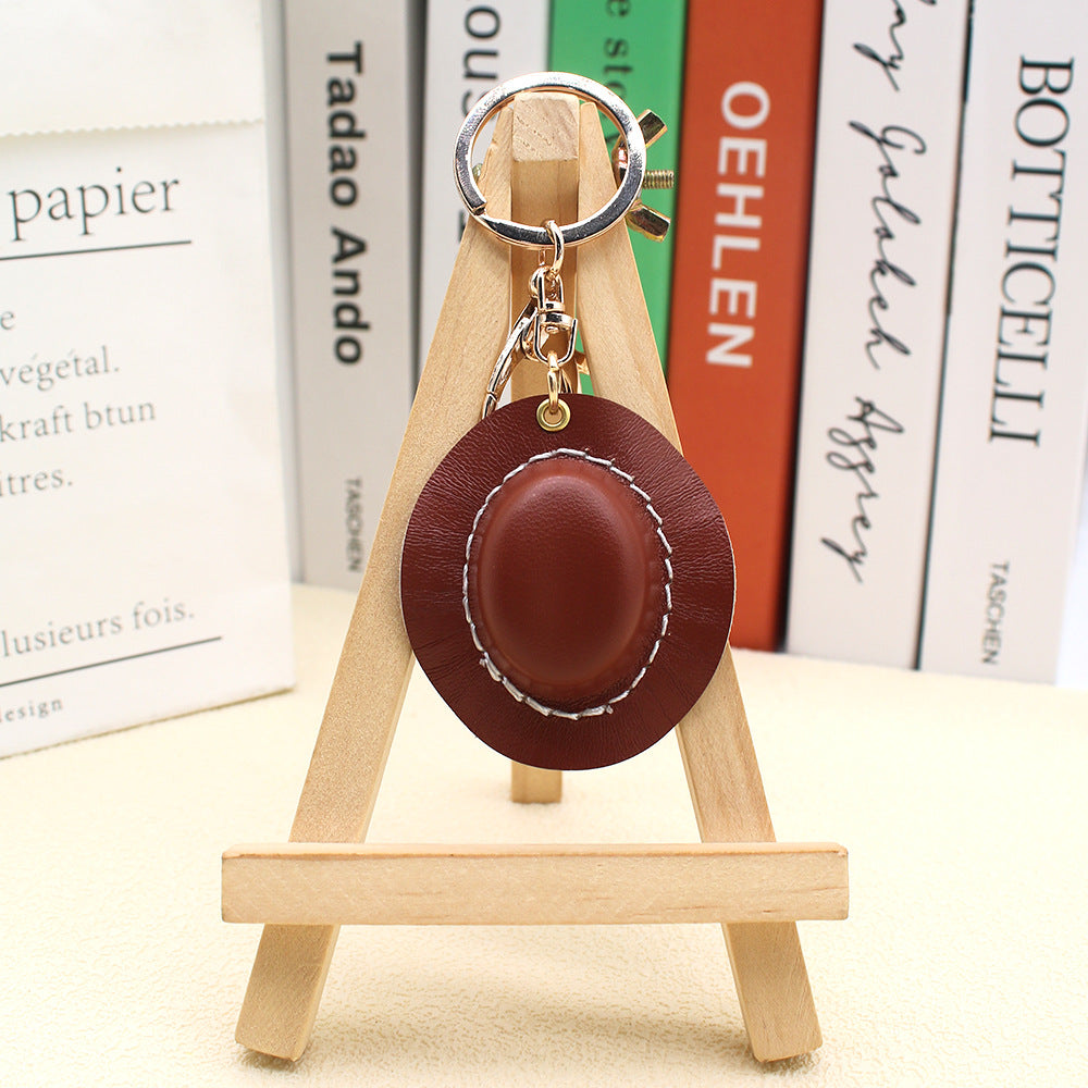 Wholesale PU Western Cowboy Hat Keychain