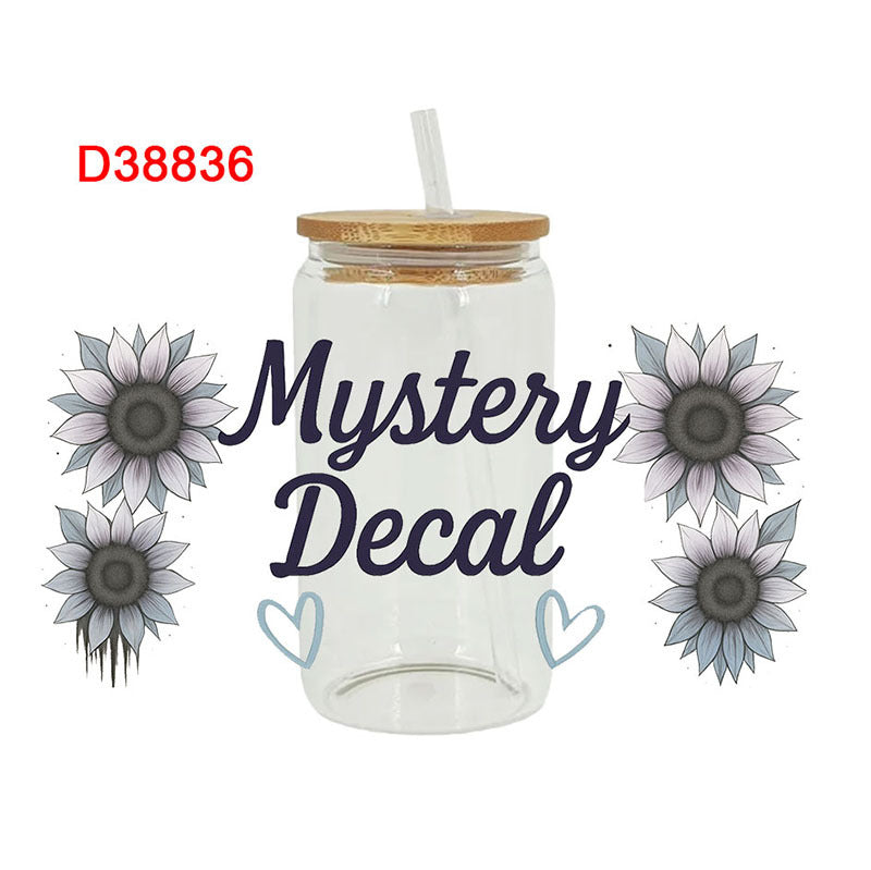 Wholesale UV transfer sticker for glass cups crystal label crystal sticker 16OZ UV DTF WRAPS