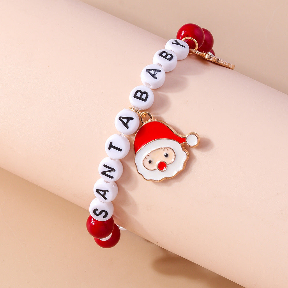 Wholesale Christmas Santa Claus Elk Beaded Bracelet