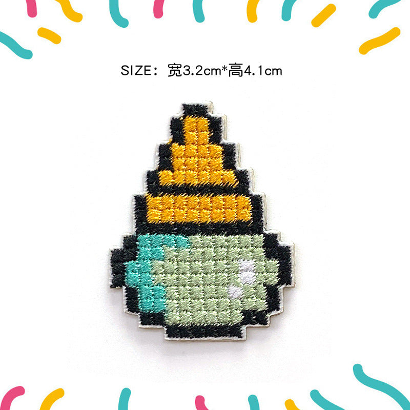 Wholesale Cartoon character embroidered patch frog cross  cloth patch