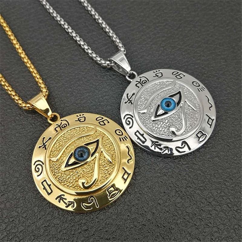 Wholesale Retro Lion Head Owl Thor Hammer Devil Eye Three One Knot Arrow Necklace